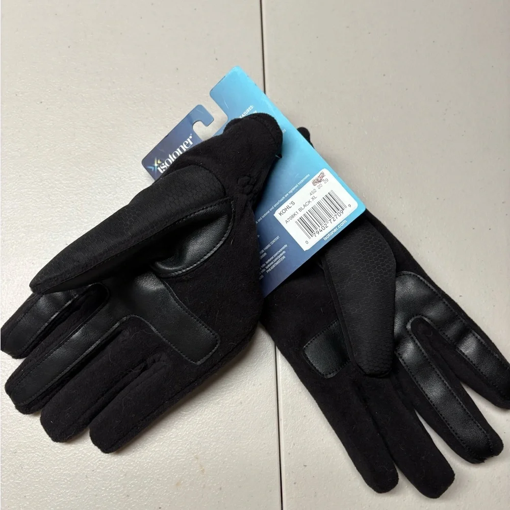 Isotoner Black SmartTouch Gloves XL. NWT - Picture 2 of 3